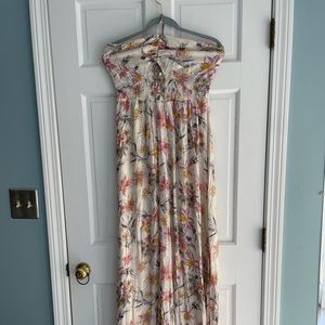 Free People Bandeau Top Dress with high slit. Size Large.